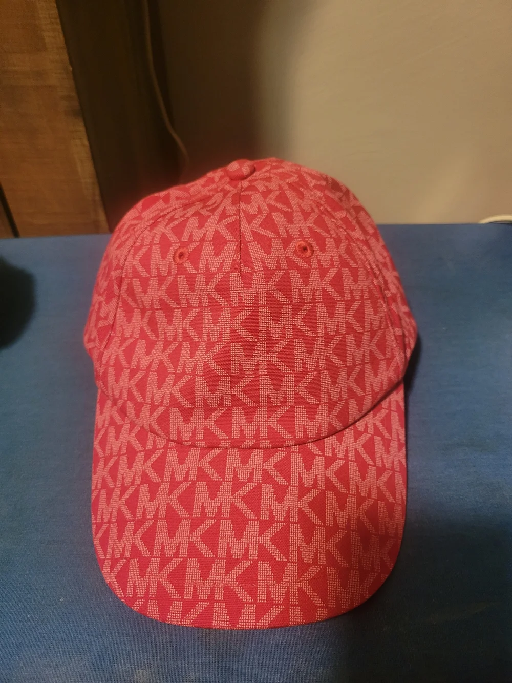 Michael Kors Coral-Pink MK Monogram Cap